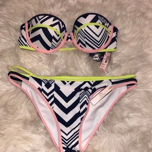 NWT Victoria Secret Chevron Swimsuit Set